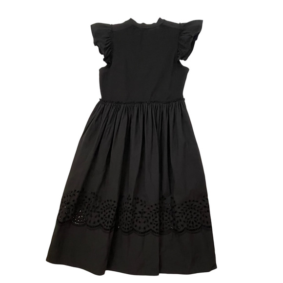 Tanya Taylor Faye Ruffle-Sleeve A-Line Midi Dress - Black - Size M - Picture 3 of 6